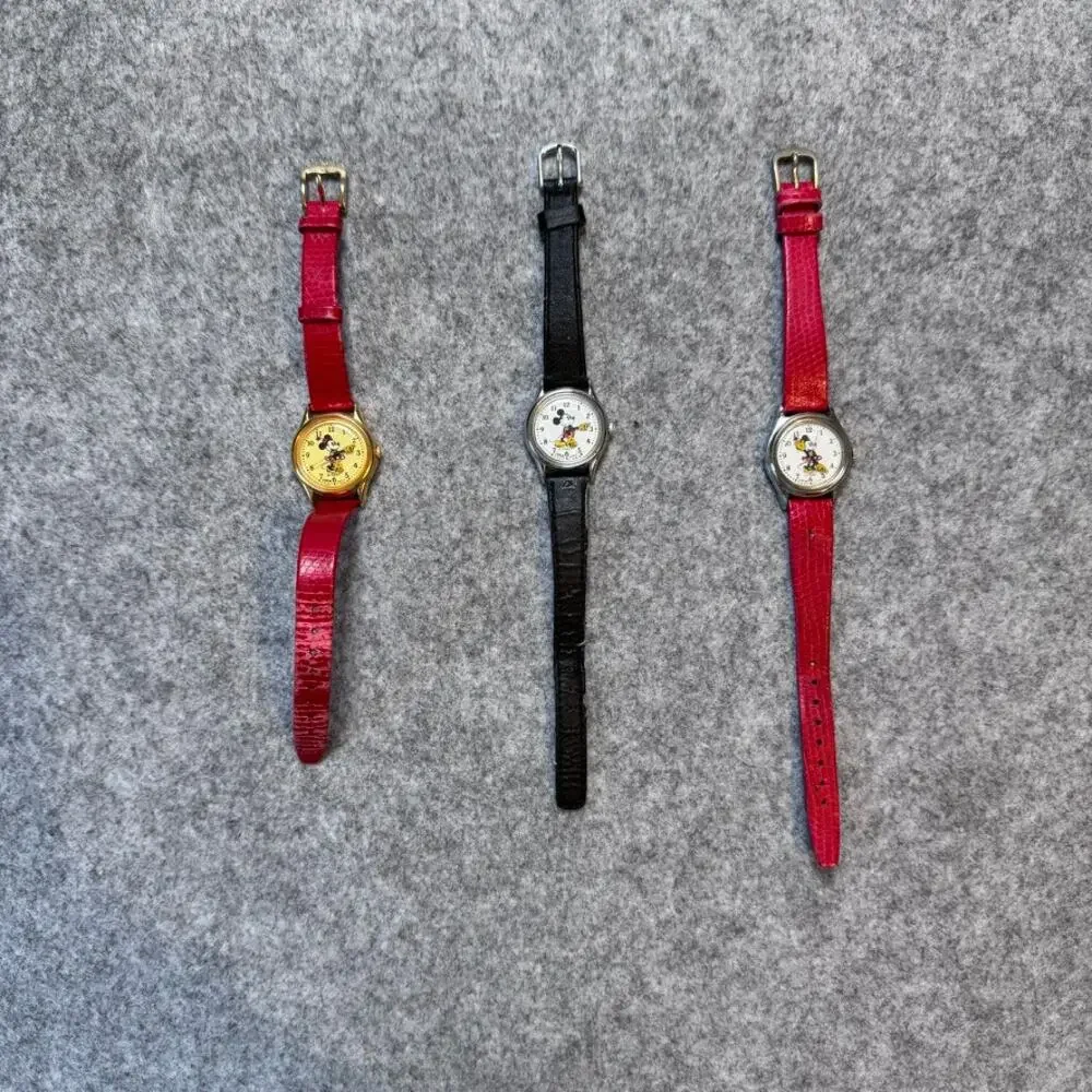 Lot 3 Vintage Lorus Disney Mickey Minnie Mouse Quartz Watches Untested